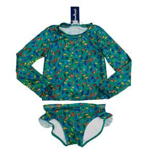 NWT Blue Quail Size 12 Toucan Girl's Rashguard 2-Piece Swimsuit